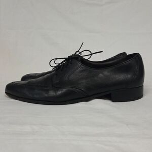 Vintage Bally Men's Black Leather Lace Up Dress Shoes 10.5